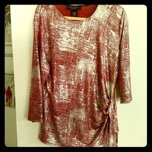 Red silky tunic